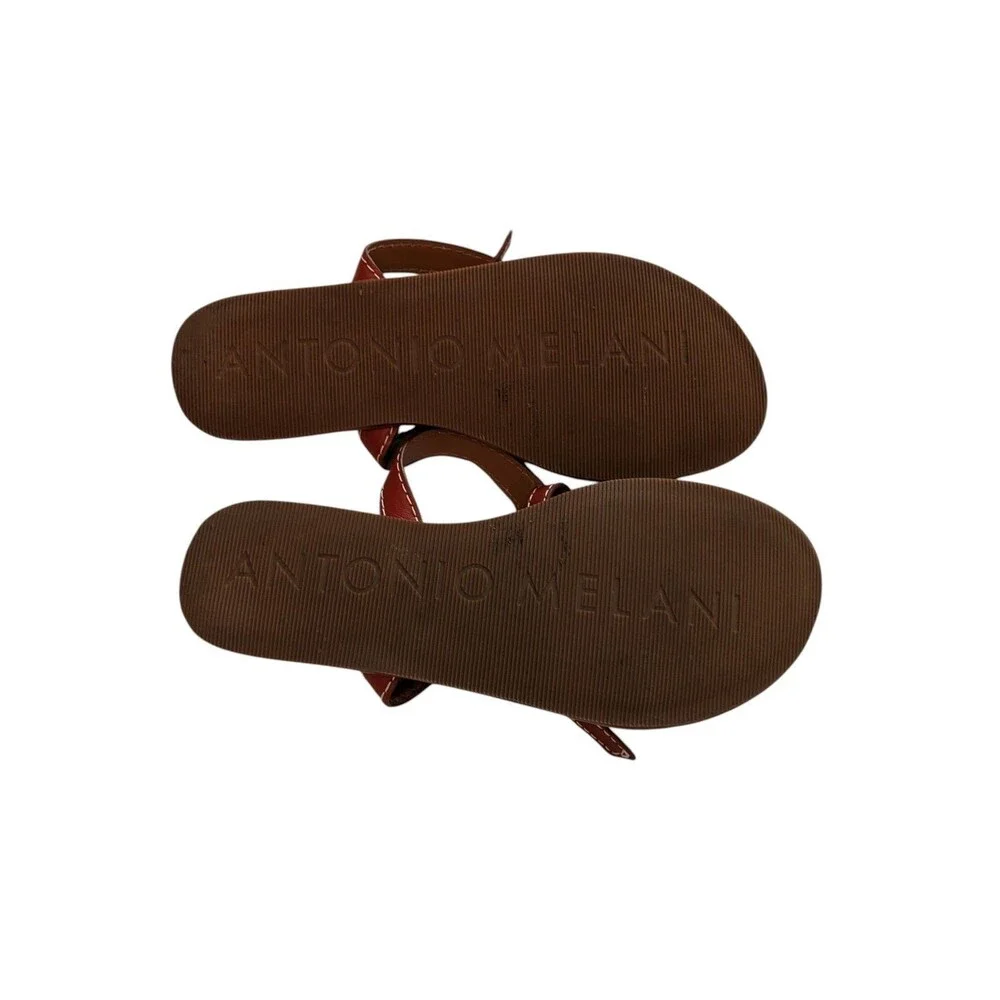 Antonio Melani Ankle and Heel Strap Sandals Russet Brown Flats Sz 8